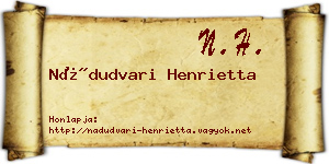 Nádudvari Henrietta névjegykártya