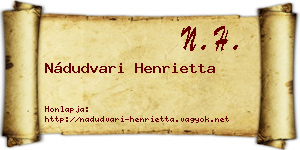 Nádudvari Henrietta névjegykártya