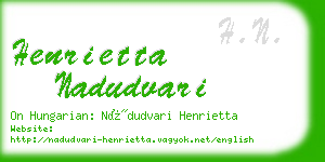 henrietta nadudvari business card